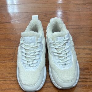 Calvin Klein Kids Cream Textured Sneakers
